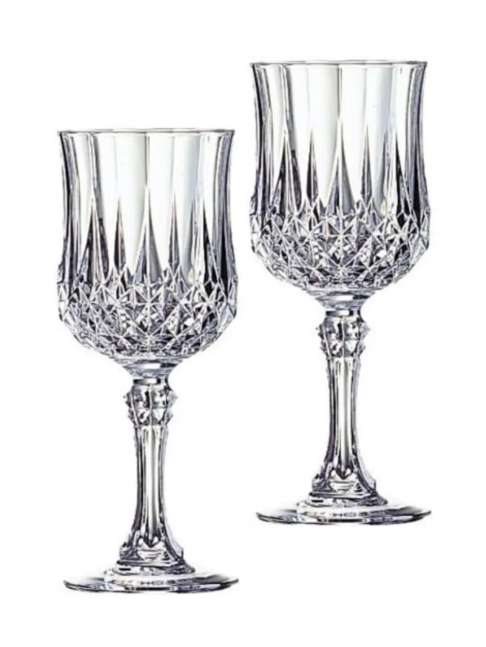 Cristal D’Arques Set of 2 Crystal Wine Goblets, 7+
